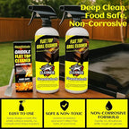 Flat Top Grill Cleaner Kit， Grill & Griddle Cleaner - Non-Toxic Food Safe & Non-Caustic Formula, Removes Burnt-On Grease/Carbon (2 Pcs + Cleaning Tools)