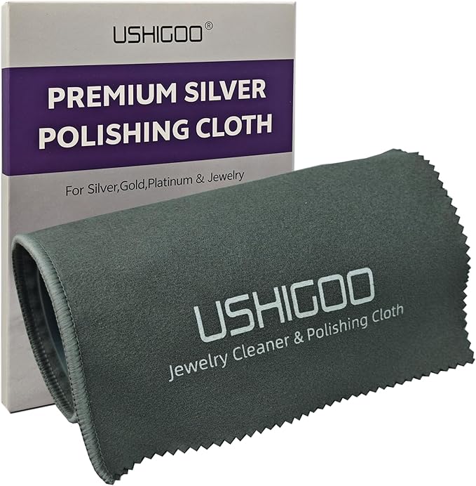 Polishing Cleaning Cloth for Gold, Silver, and Platinum Jewelry, Eco Friendly Large Cleaner Cloth 6.3 x 9.8 in. Keeps Jewelry Clean and Shiny (Gray)
