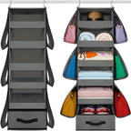 VICTORICH All-IN-ONE Over the Door Organizer, Super Behind the Door Storage Organizer with Door Rack and Large Clear Windows, Wall File Organizer, Hanging Organizer (Big Ear Grey)