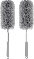 Mini Microfiber Duster for Cleaning, Hand Duster with Extension Pole, Washable Small Duster for Car Interior, Office, Furniture