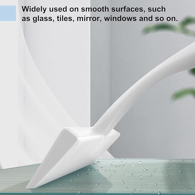 Squeegee for Shower Glass Door, 11-Inch Shower Squeegee for Glass Doors, Bathroom Silicone Squeegees Wiper for Shower with Non-Slip Handle, No-Drilling Silicone Hanging Hook, for Tiles, Mirror(White)