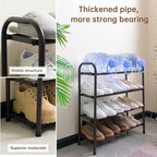 Gonfoam 4-Tier Expandable Shoe Rack,Adjustable Shoe Shelf Storage Organizer Heavy Duty Metal Free Standing Shoe Rack for Entryway Closet Doorway (Bronze)