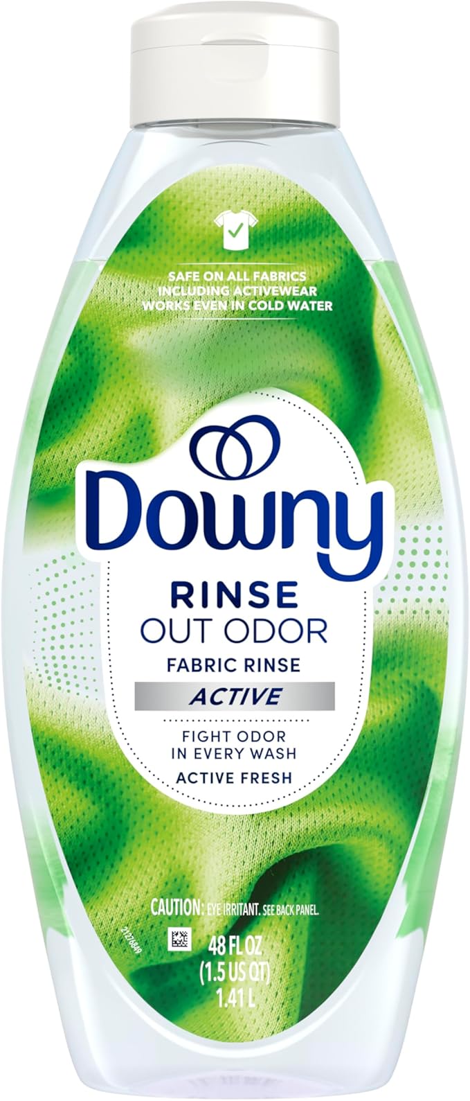 Downy RINSE & REFRESH Laundry Odor Remover and Fabric Softener for Activewear, Active Fresh Scent, 48 oz