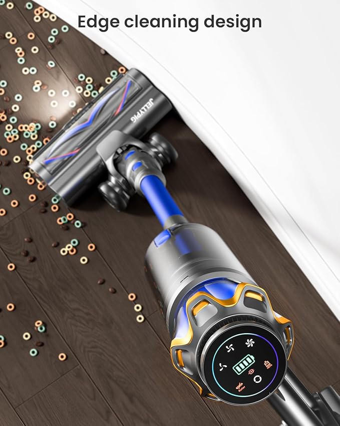 Cordless Vacuum Cleaner, Upgraded 580W 48KPA 65Mins Cordless Stick Vacuum Cleaner with Self-Standing and Touch Screen, Anti-tangle Wireless Vacumm, Vacuum Cleaners for Home/Pet Hair/Carpets/Floors