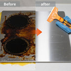 4" Razor Blade Scraper Tool – Wide Scraper Tool with 15 Extra Replacement SK5 Blades,Glass Cleaner for Stove Tops, Windows, Paint Removal and Adhesive Residues