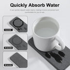 Water Absorbing Stone Tray for Sink | Quick Drying Diatomaceous Earth Coasters | Soap Dish Holder & Toothbrush Holder for Bathroom Counter | Hand Soap & Plant & Toiletries | Dark Grey 4-Pack