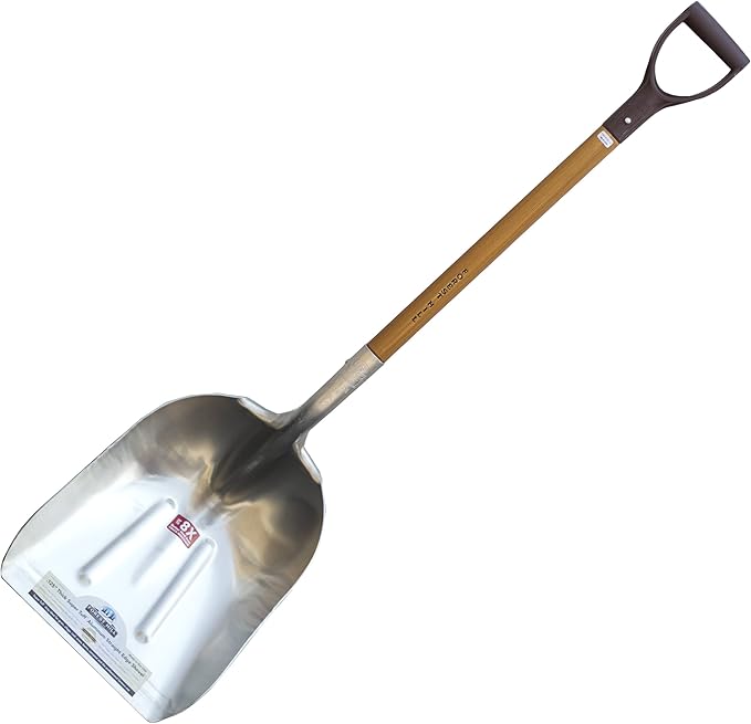 FOREST HILL Manufacturing Heavy Duty Super Tuff Aluminum Straight Edge Scoop Shovel (.125 Thick Aluminum, 52-Inch)