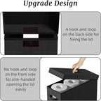NAMTSO Bathroom Toilet Paper Storage with Lid - for Up to 12 Rolls | Storage Bins with Lids for Towel or Yarn | Free Standing | Foldable | Moisture Resistant | Clear Plastic Window | Black | 2 Pack