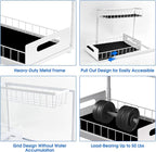 Under Sink Organizer, 2 Tier Under Sink Organizers and Storage Multi-Purpose Under Sink Storage for Bathroom Kitchen (White)