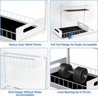 2 Pack Under Sink Organizer, 2 Tier Under Sink Organizers and Storage Multi-Purpose Under Sink Storage for Bathroom Kitchen (White)