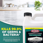 Weiman Disinfecting Granite Cleaner & Polish Value Pack - (1) 24 oz Spray Bottle, (1) 64 oz Refill