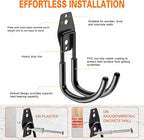 Heavy Duty Garage Hooks 4 Pack, J Shaped Hanger, Wall Mounted Storage System, Power and Garden Tool Organizer, for Hanging Ladders, Bikes Tires, Hose, Bulk Items