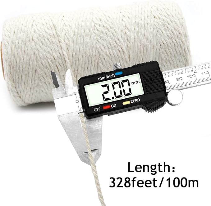 Anvin 984 Feet Cotton Twine Natural Jute Twine Packing Twines Bakers Twine Beige Twine Wrapping Butchers Baking Arts and Crafts Gardening(Pack of 3, 10 Ply 2mm Thick)