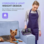 Mattress Vacuum Cleaner - 5-in-1 Cordless Bed Vacuum Cleaner, Powered by UV-C Light & Ultrasonic Technology, 16Kpa Strong Suction,Low Noise,Suitable for Dust, Pet Hair, Etc - Purple