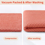Homaxy 100% Cotton Waffle Weave Kitchen Dish Towels, Ultra Soft Absorbent Quick Drying Cleaning Towel, 13 x 28 Inches, 12-Pack, Coral