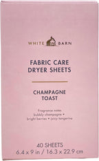 Bath & Body Works Champagne Toast Fabric Care Dryer Sheets - 2 Boxes (80 Sheets Total) - with a Peach Gardenia Sample Soap