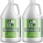 Drain and Grease Trap Maintainer- 2 Gallon (Contains 256 Treatments) - Biological Formula -Breaks Down Fats Oils and Grease - Grease Traps, Drain, Septic Systems and Sewers - Deodorizer