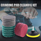 Swpeet 16Pcs 4Inch 3 Different Color Scrubbing Pads Drill Powered Brush Tile Scrubber Scouring Pads Cleaning Kit, Abrasive Buffing Pads Replacement with 1 Pcs Hook Attachment for House Cleaning