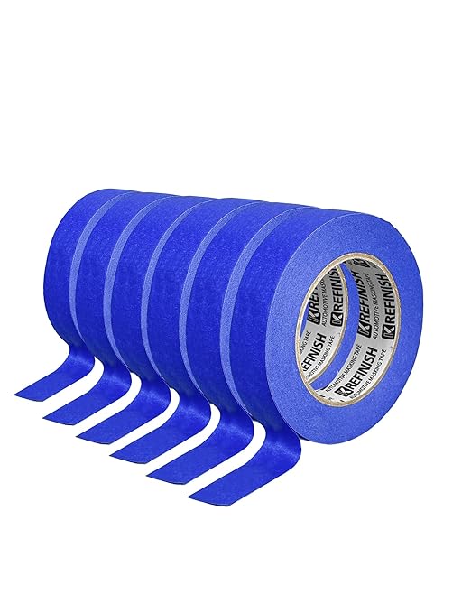 Blue Painter's Tape for Car Paint No Residue Auto Masking Tape for Automotive Painting - Heat Resistant for Paint Booth, 0.94 Inches x 60 Yards, 6 Rolls