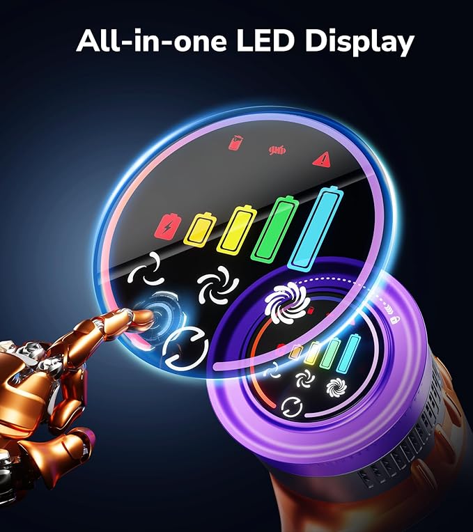 Cordless Vacuum Cleaner, 550W 48Kpa 70 Mins Vacuum Cleaners for Home, Self-Standing Stick Vacuum with Touch Screen, Wall Dock, Anti-Tangle Rechargeable Vacuum for Pet Hair Carpet Hardwood Floor