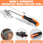Weed Puller Tool, Portable Weed Remover Tool, 2024 New 4-Claw Steel Weeder Tool with Hang Hole, Manual Weeding Tool Gardening for Yard, Vegetable Gardens, Farms (Non-Slip Rubber Handle)