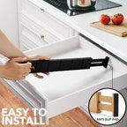 SpaceAid Bamboo Drawer Dividers with Inserts and Labels, Kitchen Adjustable Drawer Organizers, Expandable Organization for Home, Office, Dressers, 7 Dividers with 15 Inserts (17"-22" Black)