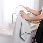 Homaxy 100% Cotton Waffle Weave Kitchen Dish Towels, Ultra Soft Absorbent Quick Drying Cleaning Towel, 13 x 28 Inches, 12-Pack, Light Gray