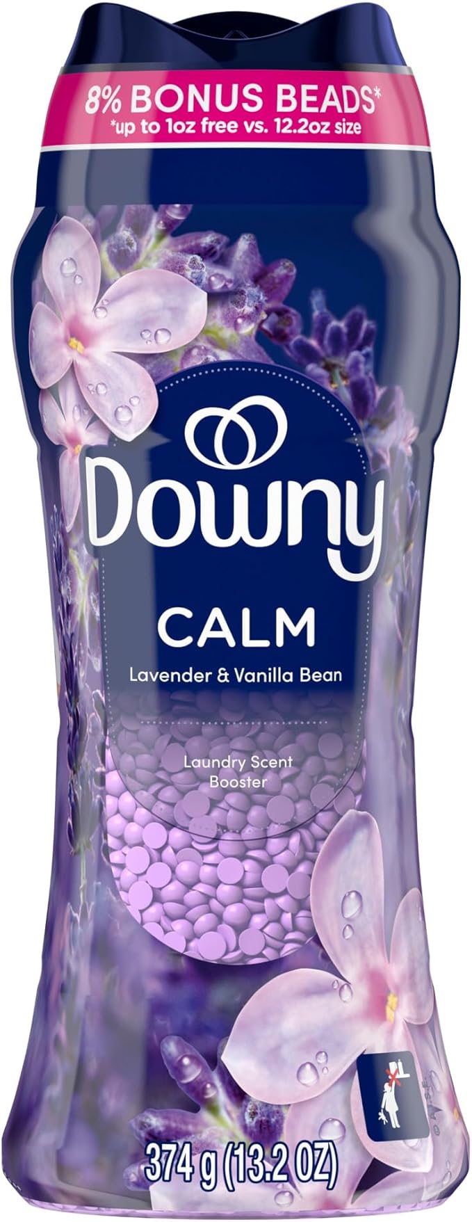 Downy Infusions In-Wash Laundry Scent Booster Beads, CALM, Soothing Lavender and Vanilla Bean, 12.2 oz (Pack of 2)
