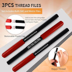 56Pcs Thread Chaser Repair Kit, Rethread Repair Tool, UNC UNF & MetricThread Restorer Set with Thread Pitch Gauge