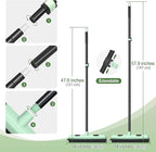 Upgraded Rubber Broom Pet Hair Remover with Squeegee Fur Sweeper Small Detailing Lint Brush to Fluff Carpet Rug Tile Hardwood Floor