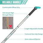 Breeze Touch 46" Weed Pulling Tool, 4-Claw Detachable Weed Puller Tool with Long Handle Adjustable, Heavy Duty Stand Up Weeder Weeding Tool for Lawn, Yard, Garden, Dandelion Picker, Weed Remover