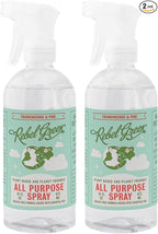 Rebel Green Natural All-Purpose Cleaning Spray - Plant-Derived Multi-Surface Cleaner with Essential Oils for Kitchen, Bath, Countertops and More - Frankincense - 16 oz - 2 Pack