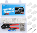 JRready ST6552 .062” Pin Connector Kit 3.68mm Pitch Upgraded Handle Pin Removal Crimping Tool 2pin 3pin 4pin 6pin Molex Wire Connectors Housing 18-24AWG Pins Sockets 1.57mm Diameter