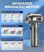 WADEO Car Vacuum Portable Cordless 18000PA, 4-in-1 Handheld Vacuum Cleaner and Air Duster with LED Display & Multi-Nozzles, Mini Hand Held Vacuum Rechargeable for Home, Car, Office, Pet Hair