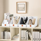 DIMJ Closet Organizers for Purses, Bags & More - Foldable Fabric Cube Storage 6 Pack - White (5.9 x 11.8 x 6.7 in) - Ideal for Shelves, Wardrobe, Bedroom & Office