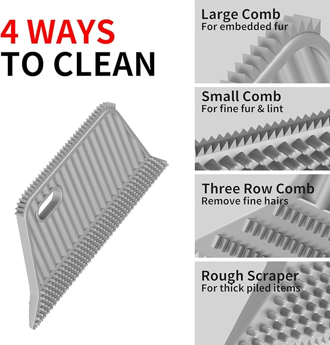 Carpet Rake for Pet Hair Removal (3 Pack),Dog Cat Fur Remover Rubber Broom,Carpet Rake - 60" Long Handle Lint Shaver Cleaner Tools,Scraper Brush for Carpet,Rug,Car Mat,Couch,Pet Bed,Furniture