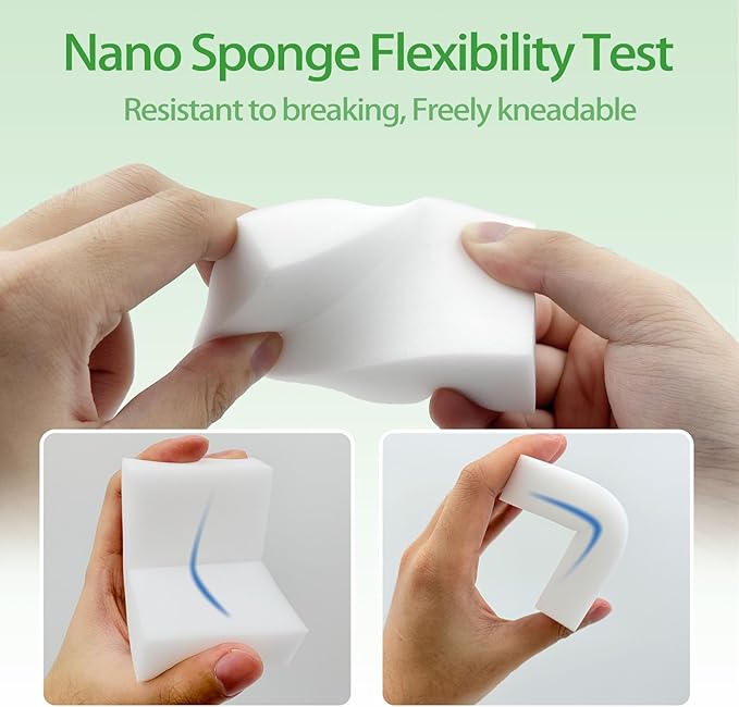 Magic Sponge Erasers, Water-Activated Cleaning Sponge, Multi-Purpose Melamine Foam Cleaner for Kitchen, Bathroom, Walls, Shoes & Car Interior – Durable, Non-Scratch & Reusable (50)