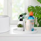 Silicone Bathroom Tray Round Vanity Tray Decorative Soap Holder Kitchen Countertop Organizer Coffee Table Decor for Candle, Perfume, Plant, 10 Inch, White