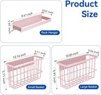 Magnetic Dryer Ball Holder and Magnetic Hanger Holder for Laundry Room Organization and Storage, Magnetic Lint Bin for Laundry Room, Iron Basket Dryer Ball Container for Laundry Room Storage (Pink)