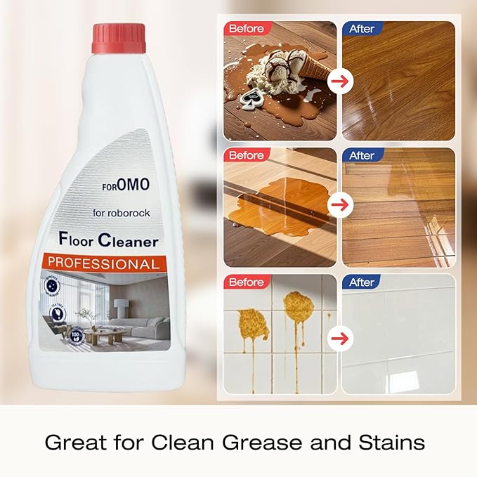 Floor Cleaning Solution Compatible With Roborock Robot Vacuum And Mop Cleaner， Deep Cleans For Multiple Hard Floors, Suitable With All Robot Vacuums With Mopping (2 Bottle)