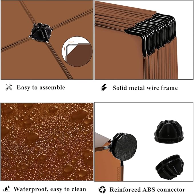 AWTATOS Cube Storage Organizer, Storage Cubes Shelves Bookshelf, 16 Cube Closet Organizers and Storage, DIY Stackable Plastic Clothes Organizer Shelving for Bedroom, Home Office, Cocoa Brown