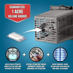 Flowtron Bug Zapper, 1 Acre of Outdoor Coverage with Powerful 40W Bulb & 5600V Instant Killing Grid, Electric Insect, Fly & Mosquito Zapper, Made in The USA - Grey Color
