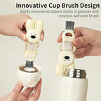 3 PCS Bottle Brush - Upgrade 4 in 1 Cup Lid Gap Cleaning Brush Set, Multifunctional Insulation Bottle Cleaning Tools, Mutipurpose Tiny Silicone Cup Holder Cleaner, Home Kitchen Cleaning Tools