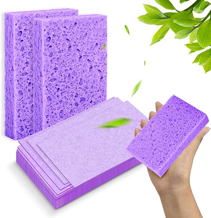 36 - Pack Non-Scratch Scrub Sponges - Sponges for Dishes and Washing Dishes, Cleaning Sponges for Kitchen Home and More（Purple）