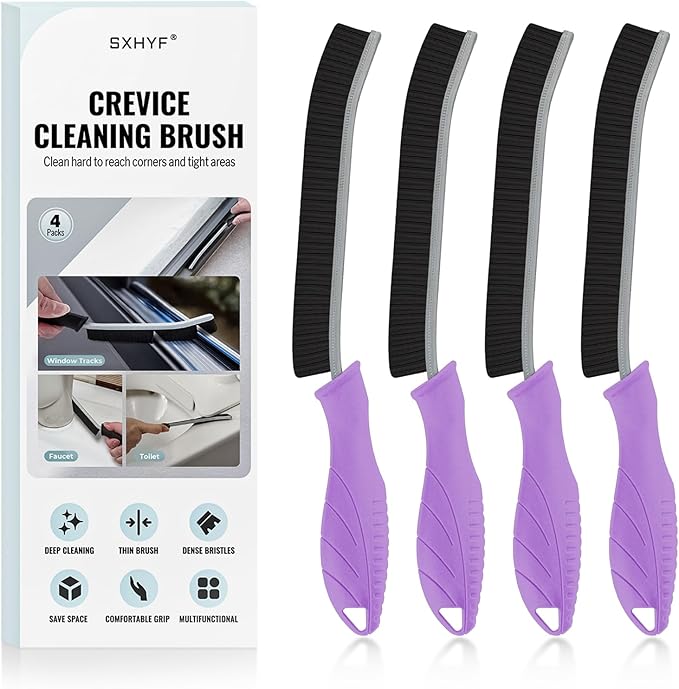 SXhyf Crevice Cleaning Brush - Grout Scrub Brush, House Cleaning Supplies, Gap Cleaning Tools, Home Essentials, Gifts for Women Men, Hard Bristle Crevice Cleaner Brush for Household Use, Bathroom