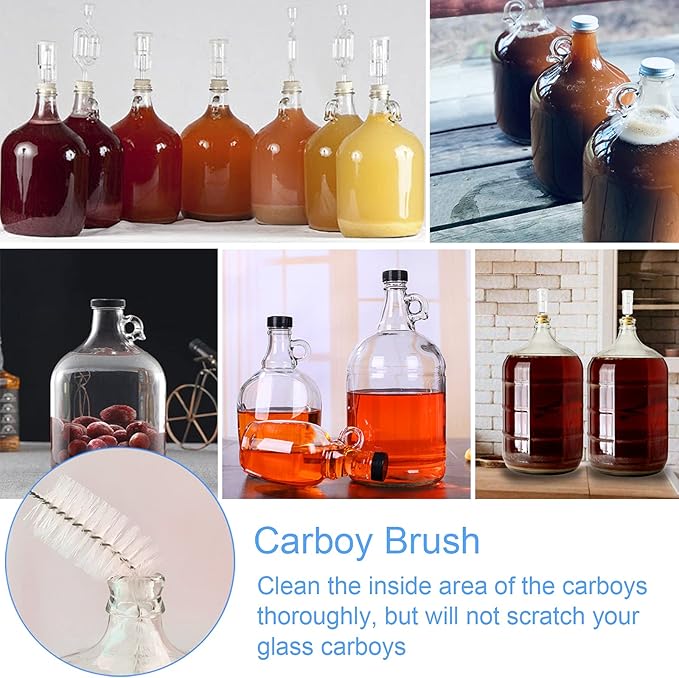 2 Pack 28inch Carboy Brush Carboy Cleaning Brush Carboy Bottle Brush Carboy Brushes for Cleaning Nylon 5 Gallon Carboy Brush for 3 5 6 6.5 Gallon Glass Carboys Corny Kegs Wine Making Home Brewing