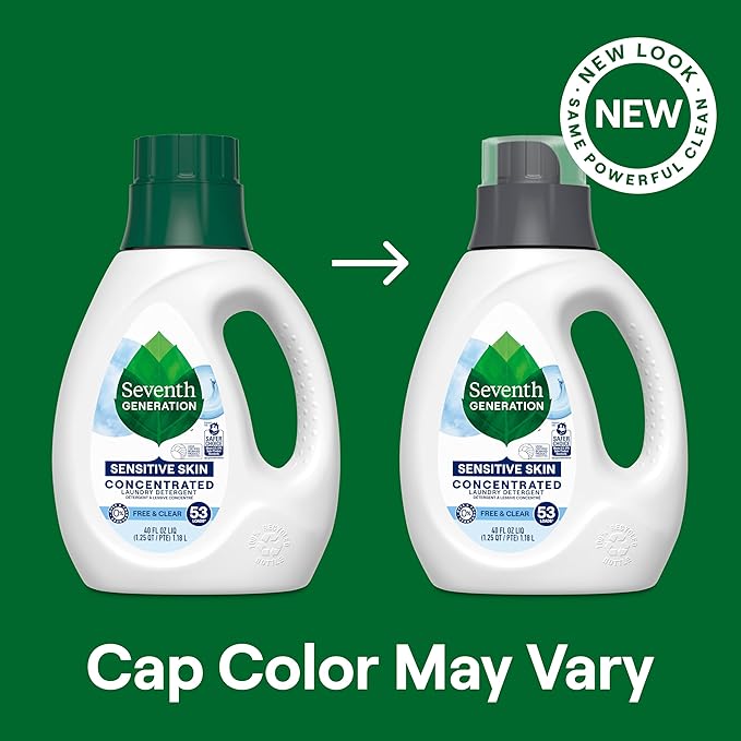 Seventh Generation Concentrated Laundry Detergent, Stain Fighting Formula, Fresh Lavender scent, 40 oz (53 Loads)