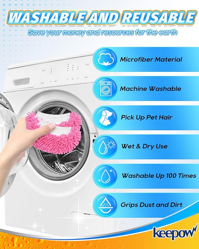 KEEPOW 10 Pack Steam Cleaner Attachments for Most Handheld Steam Cleaner Microfiber Cloths Cover Compatible with Bissell Steam Shot, Wagner, McCulloch, Comforday Steam Cleaner Accessories