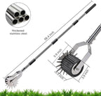 Wheel Rotary Manual Edger Lawn Tool, Grass Edge Trimmer, Sidewalk Lawn Edger Tool, Adjustable 3 Sections Stainless Steel Handle, Ergonomic, 56"