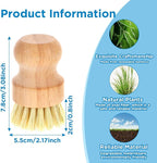 12 Packs Bamboo Dish Scrub Brushes Wooden Scrubbers Set Kitchen Dishwashing Scrubber with Natural Sisal Bristles for Iron Pot Pan Sink